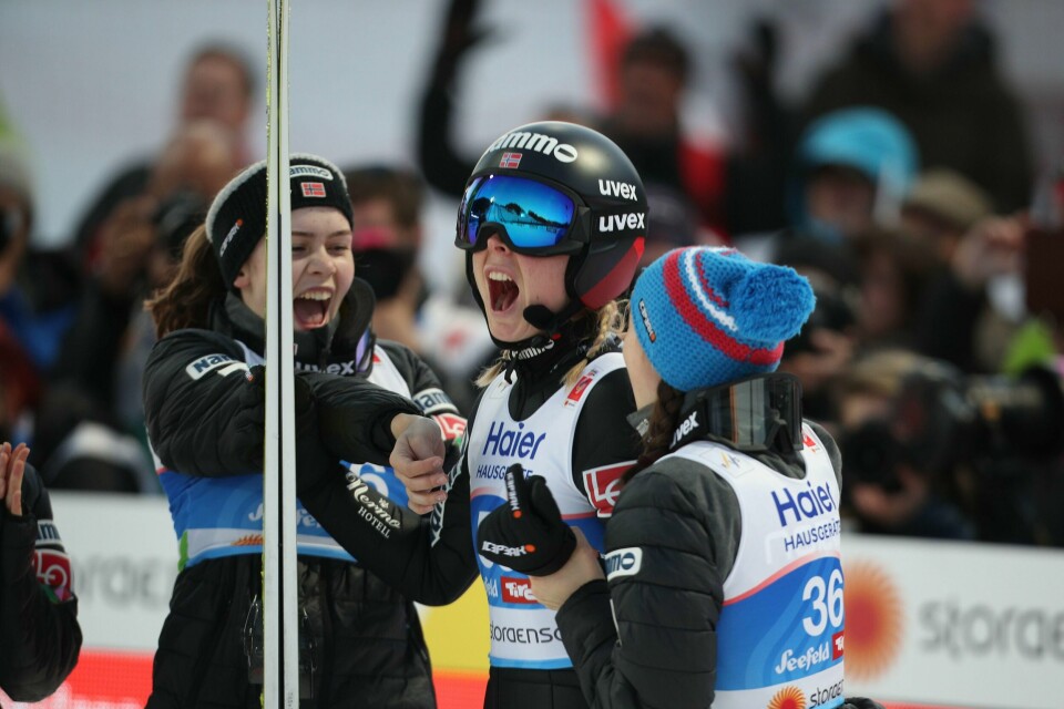 Maren Lundby kunne juble for gull onsdag. Foto: AFP/NTB scanpix