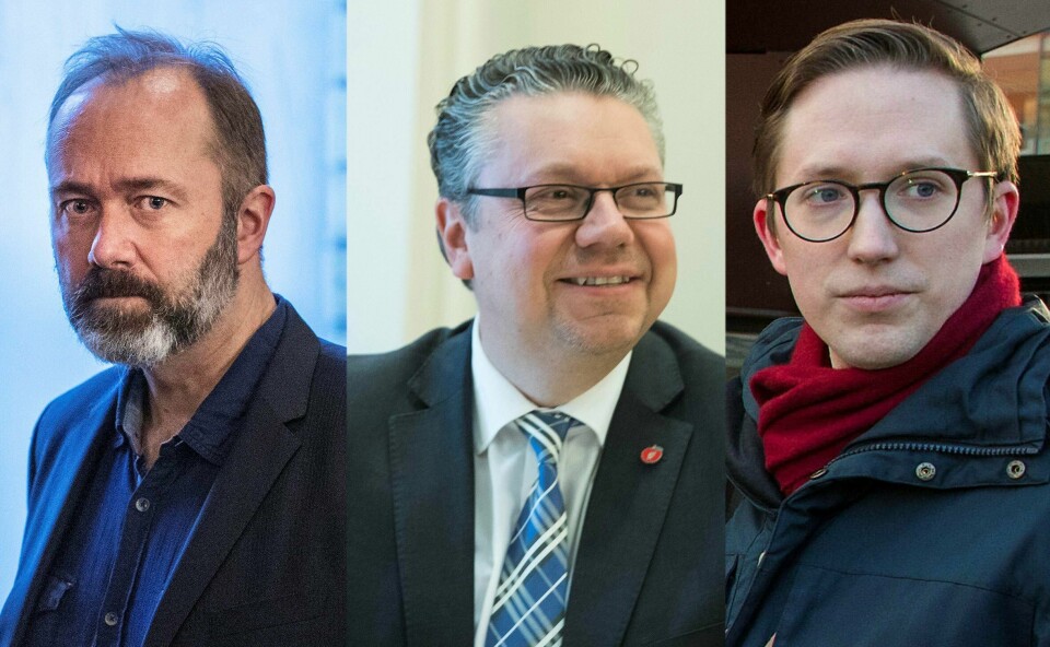 Dette handler ikke om straff, men om at den naturlige konsekvensen av tapt tillit er tapt tillitsverv. Fra venstre: Trond Giske, Ulf Leirstein og Kristian Tonning Riise. FOTO: NTB SCANPIX