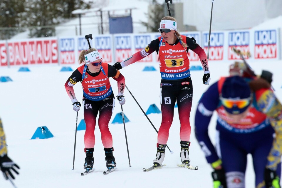 Marte Olsbu Røiseland sikret norsk gull på stafetten i skiskytter-VM. Foto: Lise Åserud / NTB scanpix