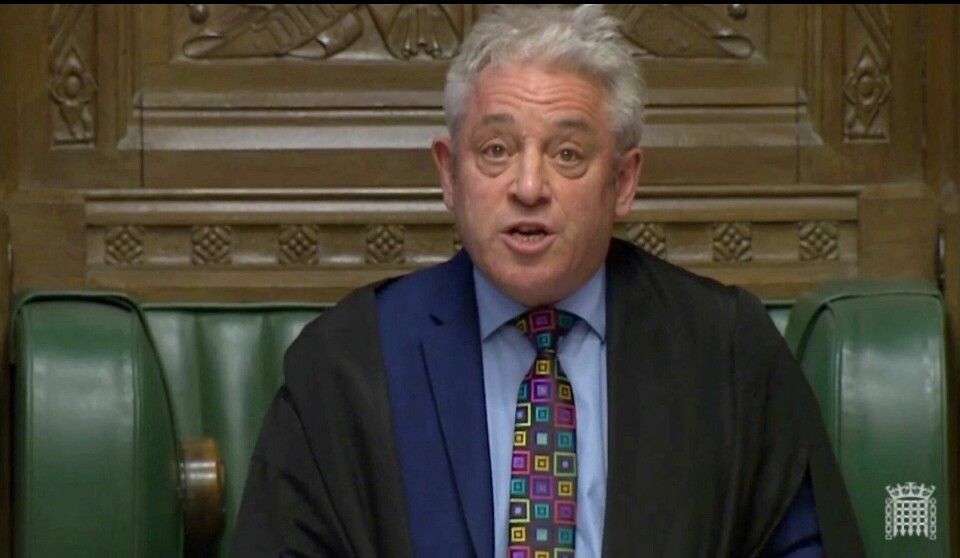 SJOKKERTE: John Bercow, speaker i Underhuset. FOTO: NTB SCANPIX SJOKKERTE: John Bercow, speaker i Underhuset. FOTO: NTB SCANPIX