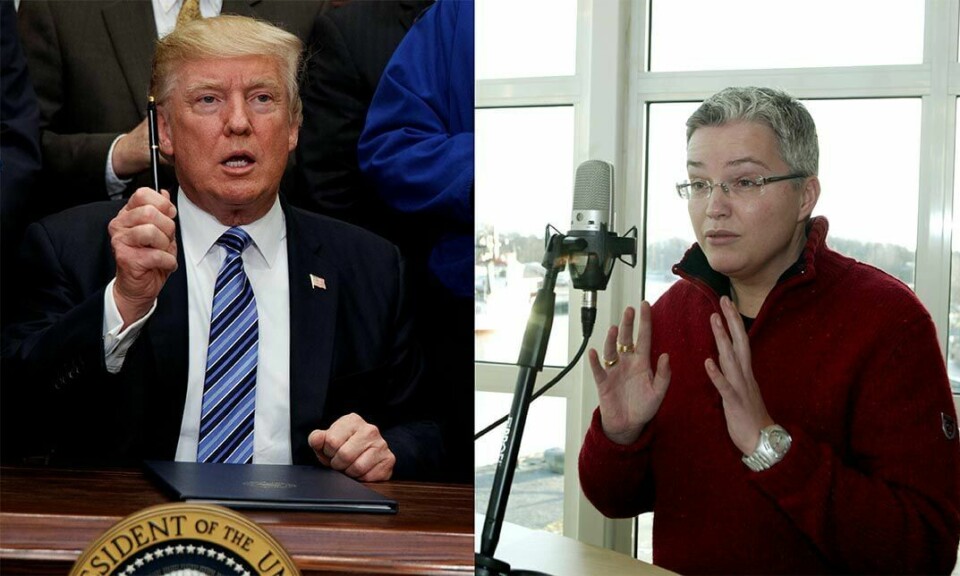 Brita Møyseth Engseth spøkte om å lobotomere USAs president Donald Trump med en penn. Det var det ikke alle som lo av. Bildet er fra en tidligere anledning. BEGGE FOTO: NTB SCANPIX