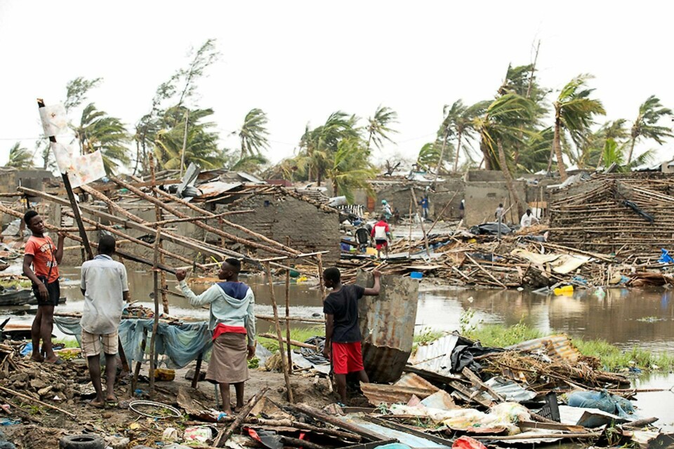 Ødeleggelsen er enorme etter syklonen Idai. Mosambik er det landet i Afrika som har høy risiko for alle typer klimakatastrofer. Her i Beira i Mosambik.