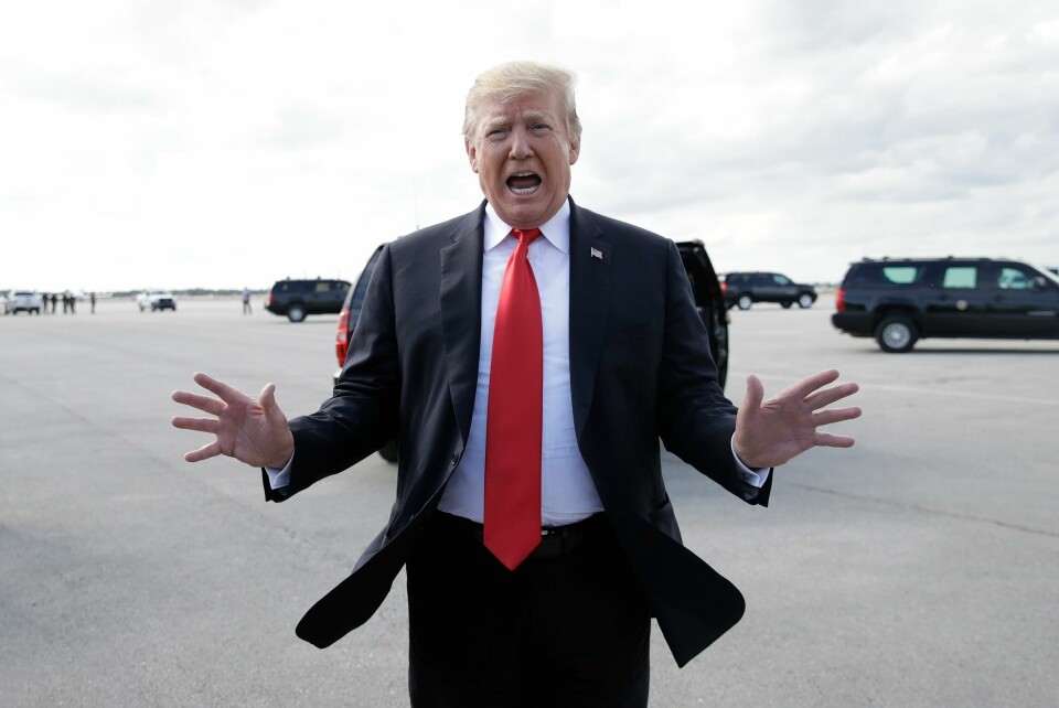 President Donald Trump. President Donald Trump talks to the media before boarding Air Force One, Sunday, March 24, 2019, at Palm Beach International Airport, in West Palm Beach, Fla., en route to Washington. (AP Photo/Carolyn Kaster)