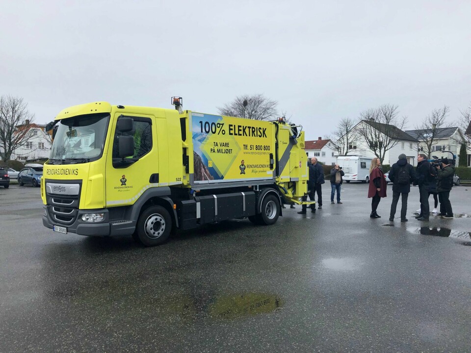 Slik ser Stavangers første elektriske bossbil ut. Foto: Benedicte Øhren Danielsen