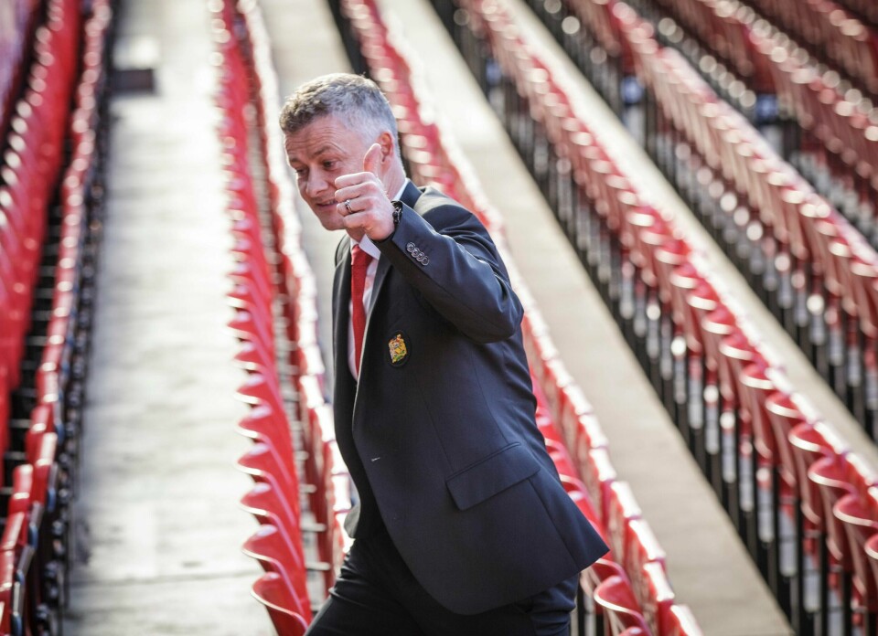Manchester 20190328.Ole Gunnar Solskjær møter pressen på Old Trafford torsdag ettermiddag. I dag ble det klart at han får managerjobben for Manchester United på fast basis.Foto: Nina E. Rangøy / NTB scanpix