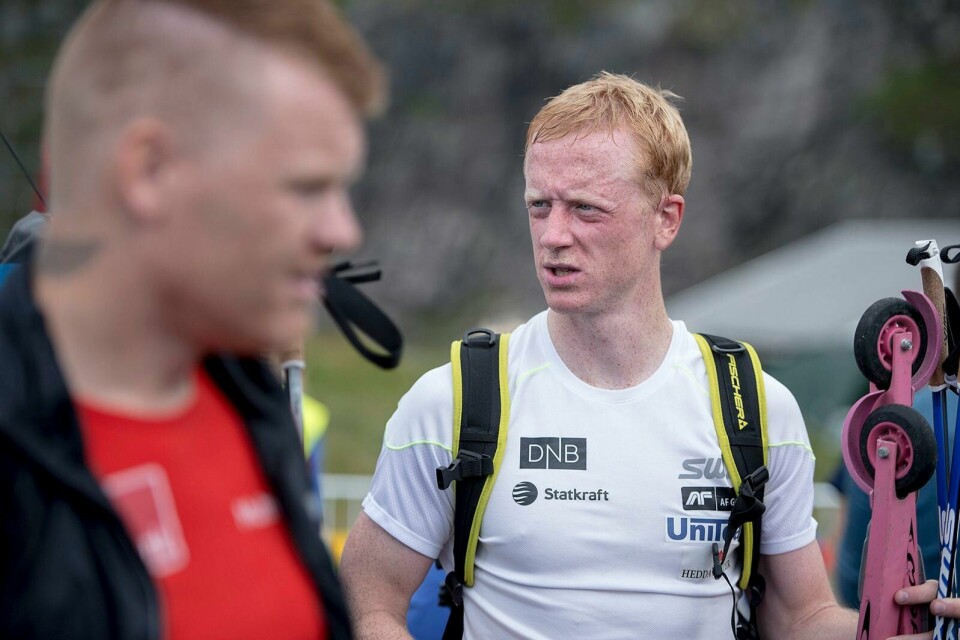 Johannes Thingnes Bø var først over målstreken på fredagens skiskytterfellesstart under Blink-festivalen i Sandnes. Foto: Carina Johansen / NTB scanpix