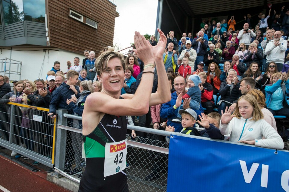Jakob Ingebrigtsen toppet det som var en strålende NM-helg i Sandnes. Ny publikumsrekord, flere personlige rekorder, 20 lokale medaljer og skryt fra de aller fleste hold. – Vi er veldig godt fornøyde med gjennomføringen, og har fått bare positive tilbakemeldinger, sier friidrettsleder Geir Eikeskog. Foto: Vidar Ruud / NTB scanpix