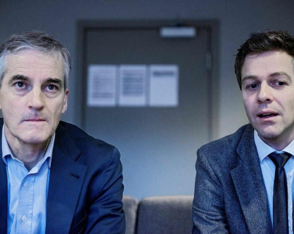 Ap-leder Jonas Gahr Støre og KrF-leder Knut Arild Hareide.