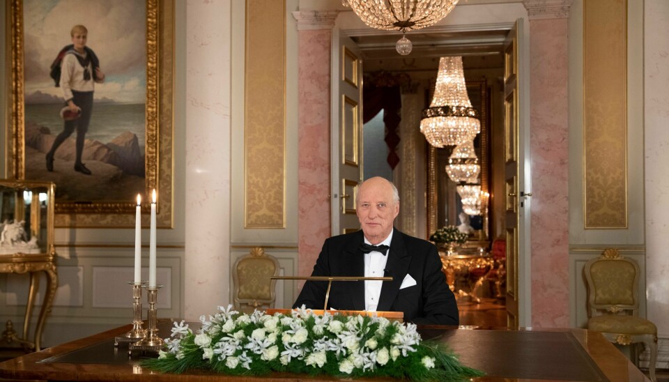 Oslo 20191230. Kong Harald holder sin tradisjonelle nyttårstale.Foto: Terje Bendiksby / NTB scanpix