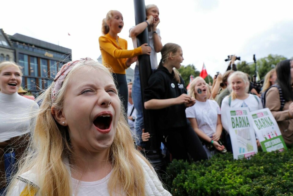 Flere tusen mennesker deltok i klimabrølet foran Stortinget i Oslo i august i fjor. Foto: Ole Berg-Rusten/NTB scanpix