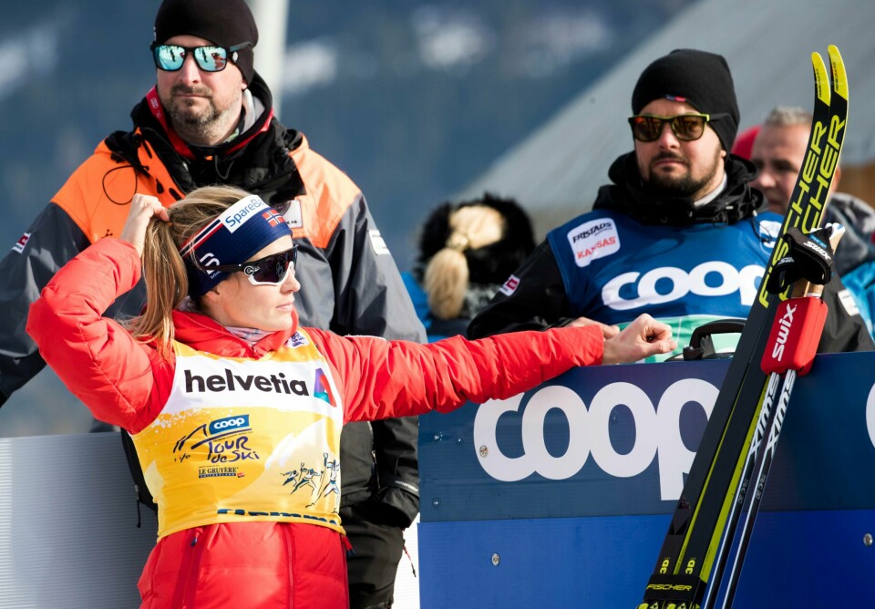 Therese Johaug gjorde det godt på lørdagens sprint. Derfor leder hun Tour de Ski foran avslutningen.