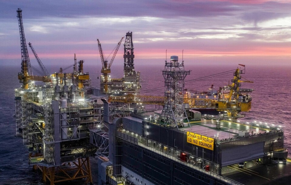 Oversiktsbilde av Johan Sverdrup feltsenter, som ble offisielt åpnet tirsdag.