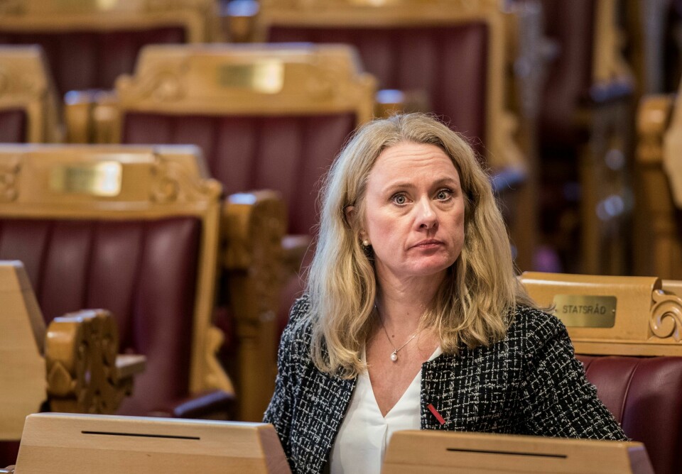 Oslo 20191120. Arbeids- og sosialminister Anniken Hauglie (H) under Stortingets spørretime onsdag.Foto: Ole Berg-Rusten / NTB scanpix Oslo 20191120. Arbeids- og sosialminister Anniken Hauglie (H) under Stortingets spørretime onsdag.Foto: Ole Berg-Rusten / NTB scanpix