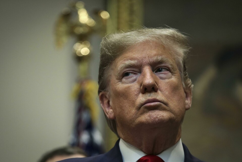 WASHINGTON, DC JANUARY 9: U.S. President Donald Trump looks on during an event to unveil significant changes to the National Environmental Policy Act, in the Roosevelt Room of the White House on January 9, 2020 in Washington, DC. The changes to the nations landmark environmental law would make it easier for federal agencies to approve infrastructure projects without considering climate change. President Trump also took several questions from reporters, including questions of Iran and impeachment. Drew Angerer/Getty Images/AFP== FOR NEWSPAPERS, INTERNET, TELCOS & TELEVISION USE ONLY == WASHINGTON, DC JANUARY 9: U.S. President Donald Trump looks on during an event to unveil significant changes to the National Environmental Policy Act, in the Roosevelt Room of the White House on January 9, 2020 in Washington, DC. The changes to the nations landmark environmental law would make it easier for federal agencies to approve infrastructure projects without considering climate change. President Trump also took several questions from reporters, including questions of Iran and impeachment. Drew Angerer/Getty Images/AFP== FOR NEWSPAPERS, INTERNET, TELCOS & TELEVISION USE ONLY ==