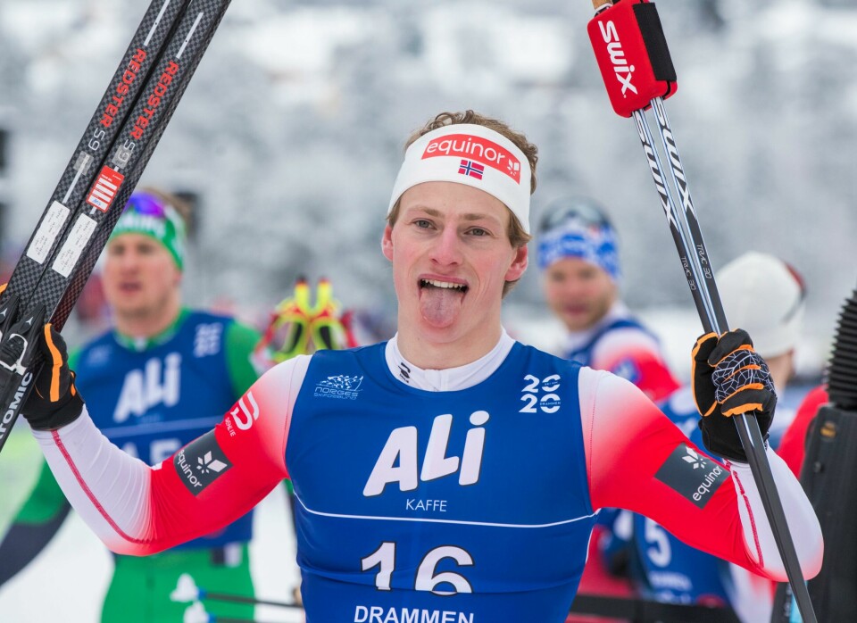 Ansgar Evensenble overraskende NM-vinner på Konnerud. Konnerud 20200131. Ansgar Evensen vinner under sprint finaler under NM på ski på Konnerud.Foto: Terje Pedersen / NTB scanpix