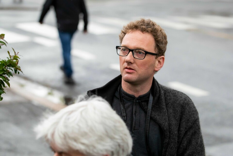 2019: Peder Are Nøstvold Jensen, kjent under bloggernavnet Fjordman, ankommer arrangementet der Steve Bannon skal holde foredrag i regi av nettstedet document.no i Oslo Militære Samfund. Foto: Håkon Mosvold Larsen / NTB scanpix