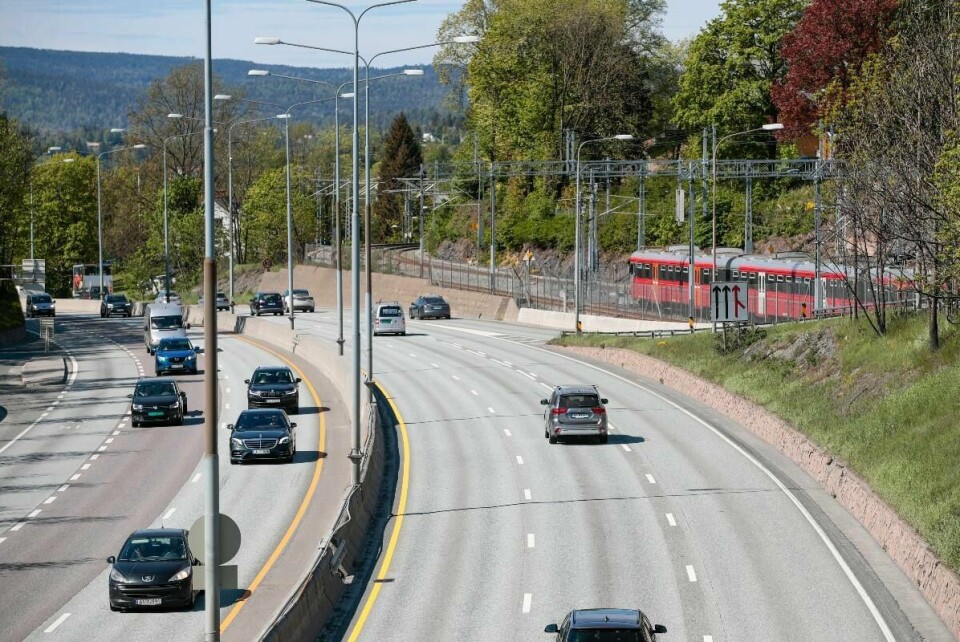 E18 ved Høvik i Bærum kommune.