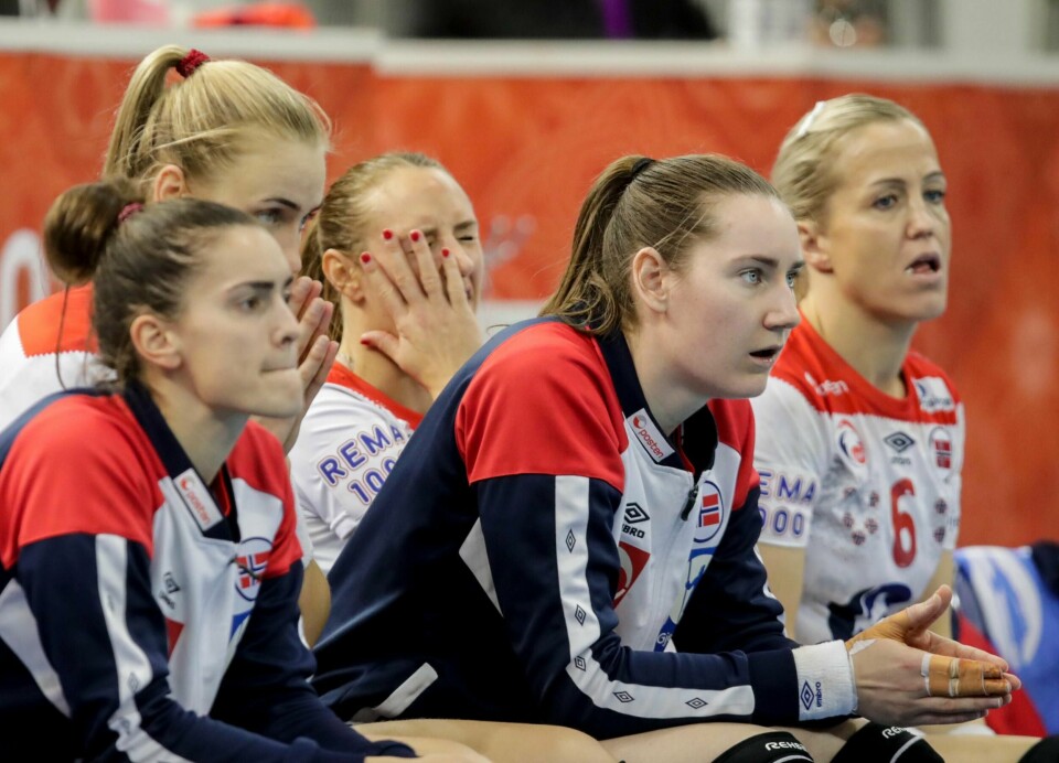 Stine Ruscetta Skogrand, Kristine Breistøl, Ingvild Kristiansen Bakkerud, og Heidi Løke under bronsefinalen mellom Norge og Russland (33–28) i VM i desember. Foto: Vidar Ruud / NTB scanpix