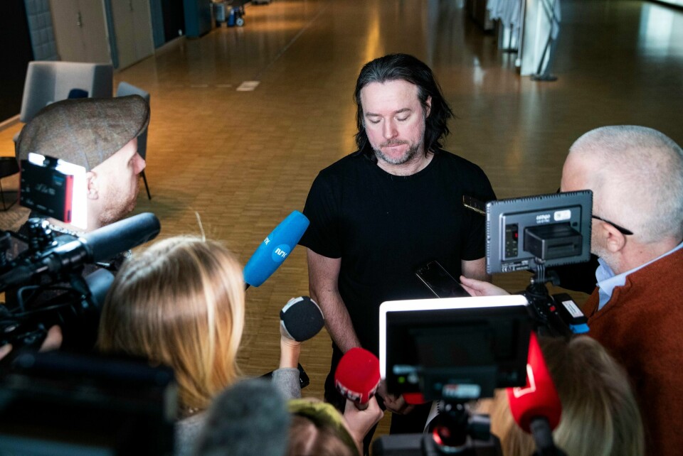 Stig Karlsen, prosjektleder for MGP, møtte pressen dagen etter finalen hvor hele stemmesystemet kollapset. Foto: Tore Meek / NTB scanpix