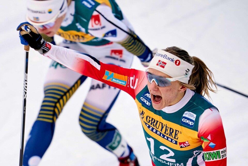 Maiken Caspersen Falla viste gamle takter i Granåsen lørdag.