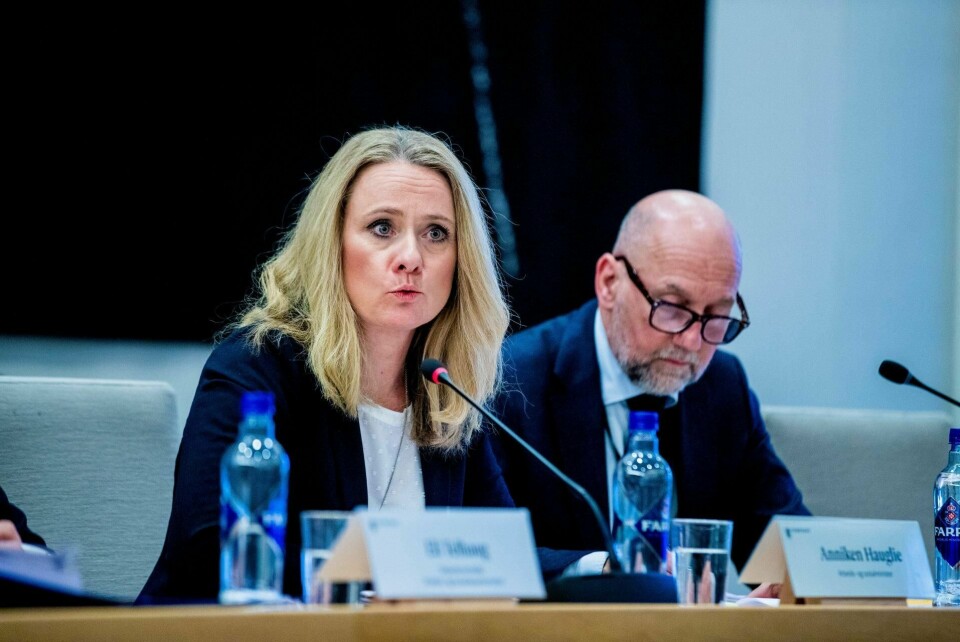 Anniken Hauglie slapp å møte Stortinget fordi statsministeren slapp henne ut av regjeringen. Her fra kontrollkomiteens høring i januar. Foto: Stian Lysberg Solum/NTB scanpix