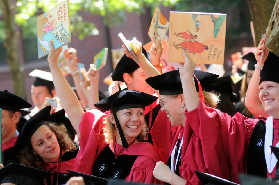 CAMBRIDGE, MA - JUNE 4: Harvard University students at the School of Education hold up books as their degree is announced during commencement ceremonies June 4, 2009 in Harvard Yard in Cambridge, Massachusetts. Founded in 1636, this year marks the 358th year of graduation ceremonies at the university, considered the oldest in the nation. Darren McCollester/Getty Images/AFP CAMBRIDGE, MA - JUNE 4: Harvard University students at the School of Education hold up books as their degree is announced during commencement ceremonies June 4, 2009 in Harvard Yard in Cambridge, Massachusetts. Founded in 1636, this year marks the 358th year of graduation ceremonies at the university, considered the oldest in the nation. Darren McCollester/Getty Images/AFP