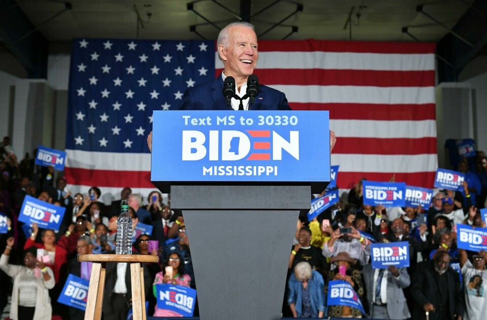 Democratic presidential candidate Joe Biden speaks during a rally at Tougaloo College in Tougaloo, Mississippi on March 8, 2020. (Photo by MANDEL NGAN / AFP) Democratic presidential candidate Joe Biden speaks during a rally at Tougaloo College in Tougaloo, Mississippi on March 8, 2020. (Photo by MANDEL NGAN / AFP)