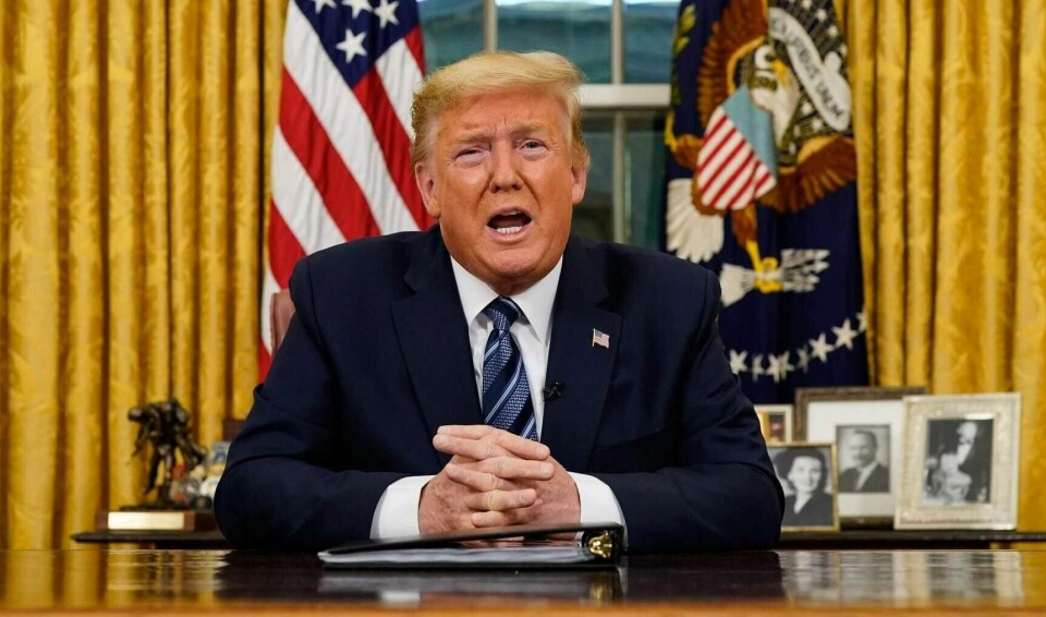 President Donald Trump kunngjorde i en tale natt til torsdag at USA stopper all innreise fra Europa unntatt Storbritannia.