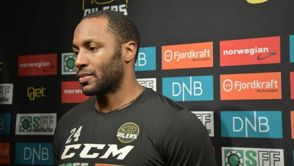 Greg Mauldin etter en tidligere kamp i Oilers. Foto: Kristoffer Knutsen