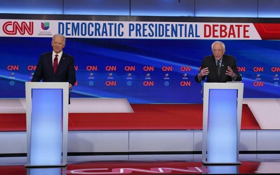 Søndag møttes tidligere visepresident Joe Biden og senator Bernie Sanders til debatt hos CNN.
