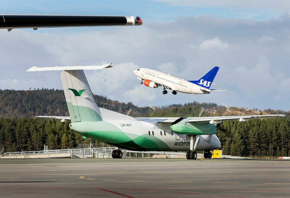 Fly fra SAS og Widerøe på Trondheim lufthavn. Illustrasjonsfoto: Foto: Gorm Kallestad / NTB scanpix