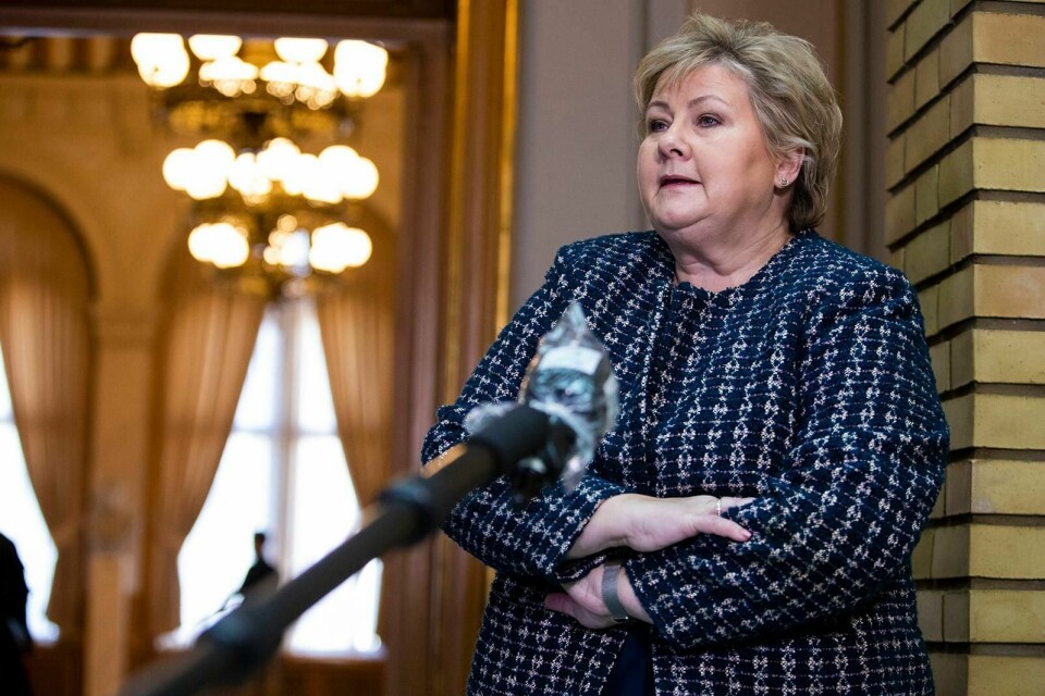 «Dette er ikke et forsøk på statskupp. Det er et forsøk på å få hverdagen til folk å fungere», sa satsminister Erna Solberg da loven var i havn. Foto: Tore Meek/NTB scanpix