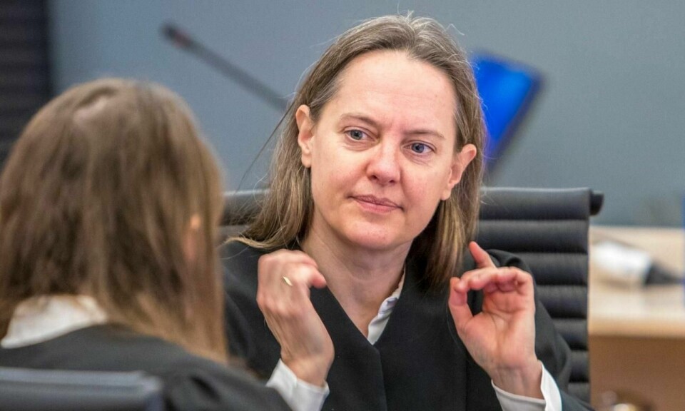 Aktor Guro Glærum Kleppe under ankesaken mot Eirik Jensen og Gjermund Cappelen tirsdag. På grunn av utbruddet av koronaviruset har Borgarting lagmannsrett utsatt alle straffesaker som ikke er prioritert, men Jensens sak fortsetter som planlagt.