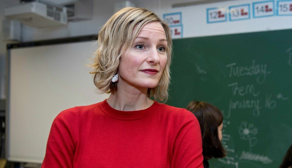 Skolebyråd Inga Marte Thorkildsen (SV). Oslos nye solebyråd Inga Marte Thorkildsen besøker Lilleborg skole