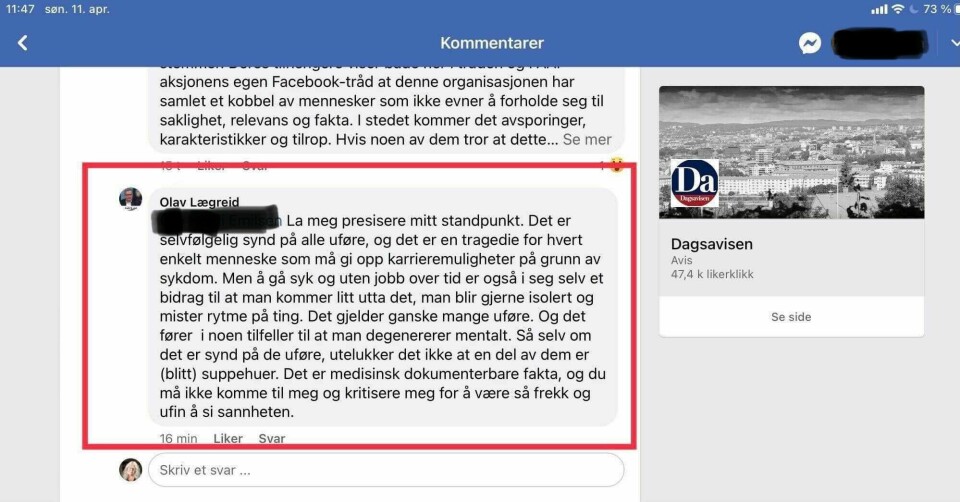 Advokat Olav Lægreid kaller uføre for suppehoder. Advokat Olav Lægreid kaller uføre for suppehoder.