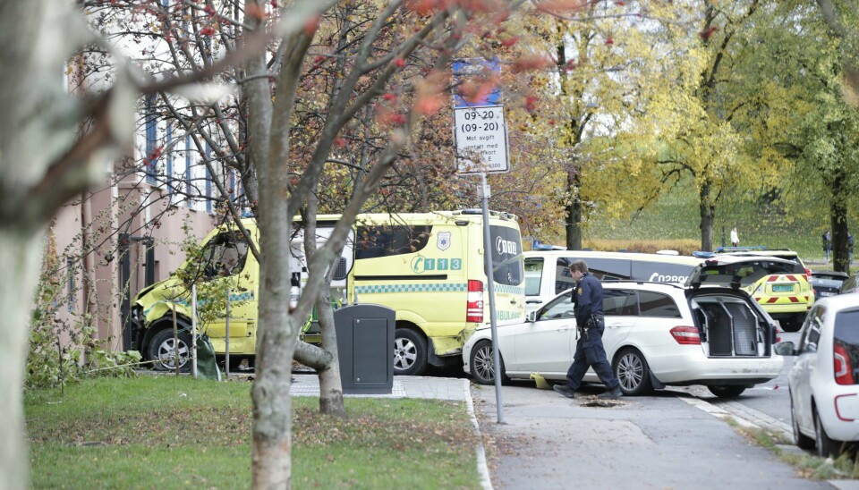 Ferden til ambulansen endte i dette portrommet til Tysklandgården i Krebs' gate. Foto: Stian Lysberg Solum / NTB Ferden til ambulansen endte i dette portrommet til Tysklandgården i Krebs' gate. Foto: Stian Lysberg Solum / NTB