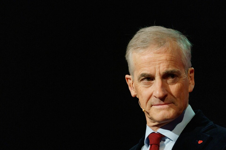 Partileder Jonas Gahr Støre holder avslutningstale til Arbeiderpartiet sitt landsmøte 2021 lørdag ettermiddag. Jonas Gahr Søre avslutter Aps landsmøte 2021