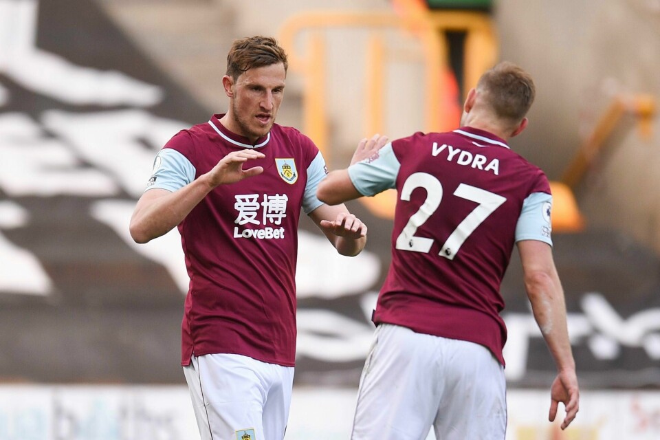 Chris Wood (t.v.) herjet for Burnley i seieren over Wolverhampton. Chris Wood (t.v.) herjet for Burnley i seieren over Wolverhampton. Foto: Oli Scarff / AP / NTB