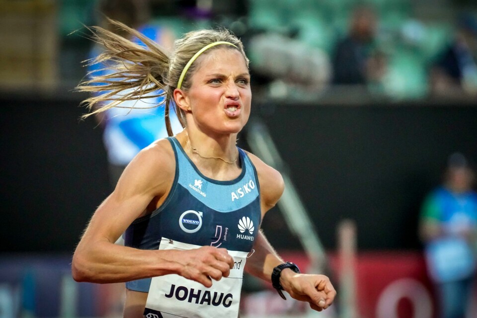 Therese Johaug i aksjon på 10.000 meter på Bislett i fjor. Foto: Therese Johaug i aksjon på 10.000 meter på Bislett i fjor. Foto: