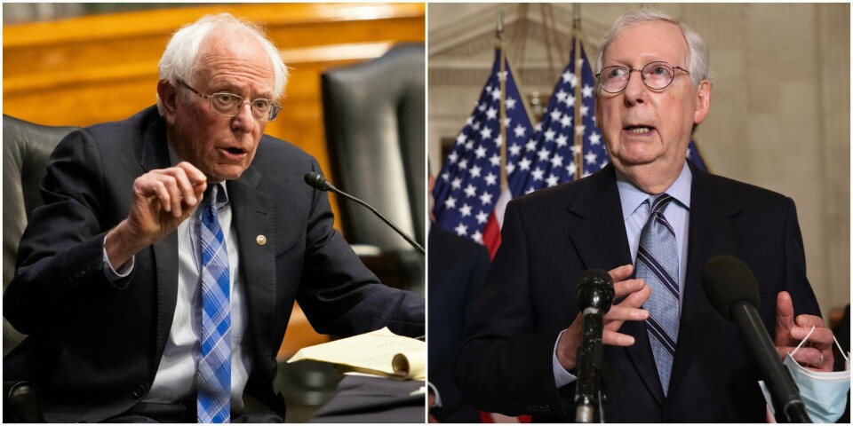 Bernie Sanders og Mitch McConnell. Montasje: