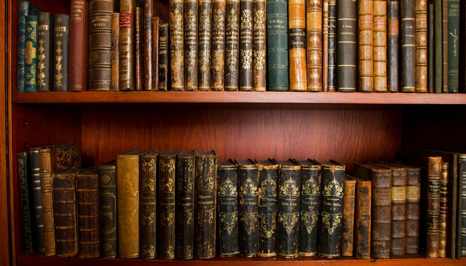 Metervare? Niks. Disse gamle bokryggene, med klassikere som Dante og Shakespeare, hører hjemme hos Nasjonalbiblioteket. Metervare? Niks. Disse gamle bokryggele hører hjemme hos Nasjonalbiblioteket.