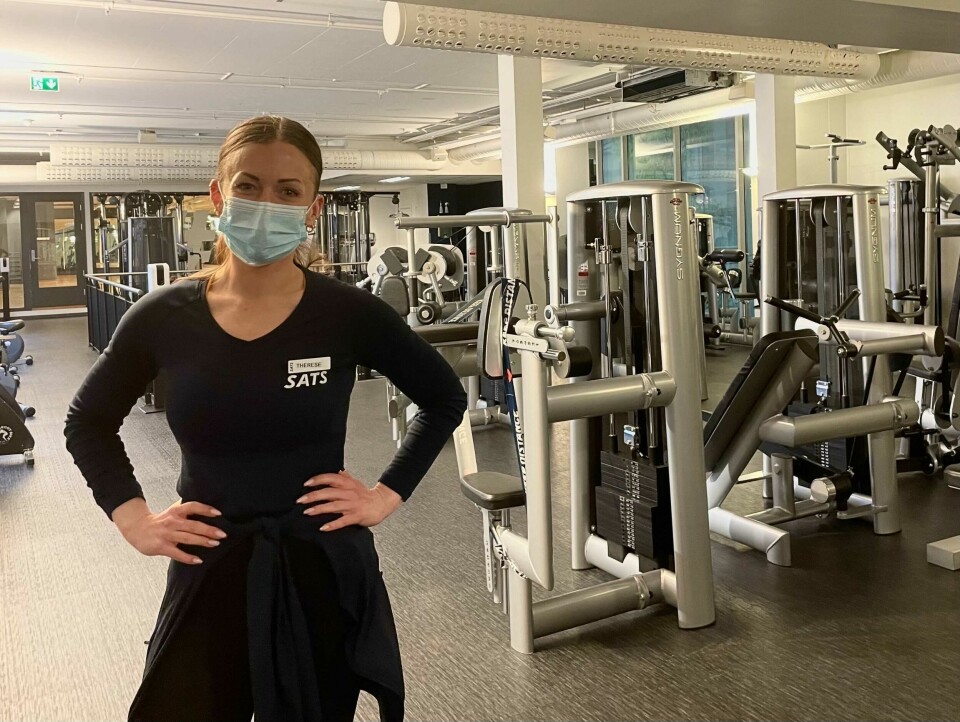 Senterleder for Sats Akersgata, Therese Ellingsdalen (35), er fornøyd med å kunne ønske medlemmer velkommen tilbake til trening. Senterleder for Sats Akersgata er fornøyd med å kunne ønske medlemmer velkommen tilbake til trening.