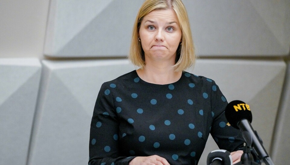 Kunnskaps- og integreringsminister Guri Melby (V) holdt pressetreff onsdag om muntlig eksamen. Guri Melby