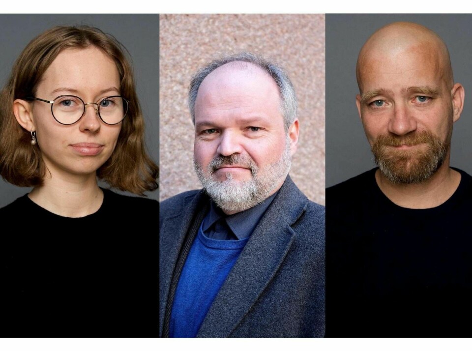 Elise Berggren, Bjarte Bruland og Mats Tangestuen, forfatterne av «Rapport frå ein gjennomgang av 'Hva visste hjemmefronten» Elise Berggren, Bjarte Bruland og Mats Tangestuen, forfatterne av «Rapport frå ein gjennomgang av 'Hva visste hjemmefronten»