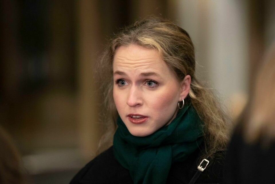 Unge Venstre-leder Ane Breivik. Oslo 20230216. Ane Breivik (UV) ankommer Sentralbanksjefens årstale 2023. Ida Wolden Bache holder sin første tale som sentralbanksjef i Norges Banks hovedkontor på Bankplassen i Oslo torsdag 16. februar.Foto: Hanna Johre / NTB