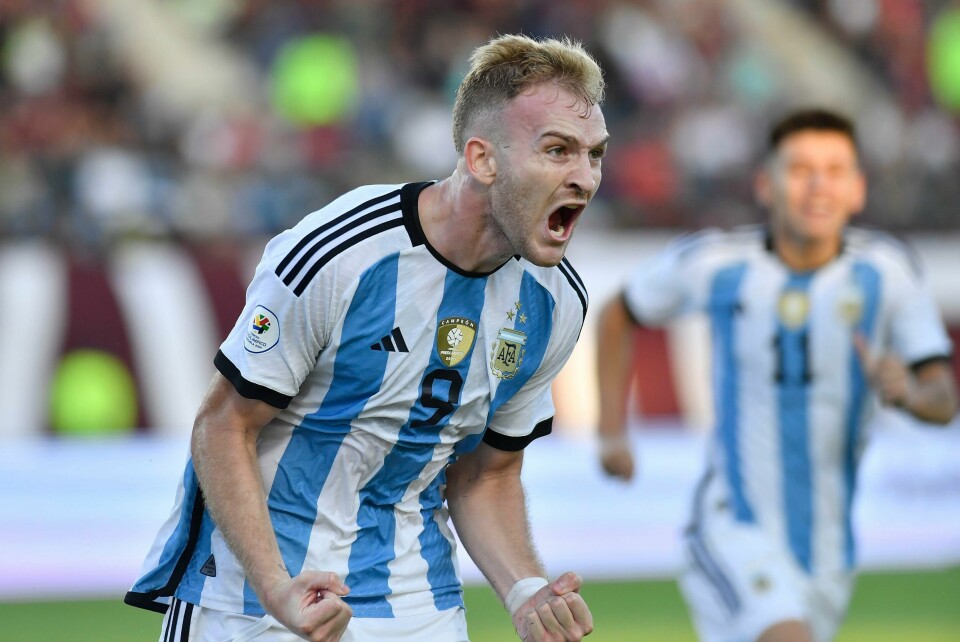 Argentinas Luciano Gondou ble matchvinner over Brasil natt til mandag norsk tid. Foto: Matias Delacroix / AP / NTB. Argentinas Luciano Gondou ble matchvinner over Brasil natt til mandag norsk tid. Foto: Matias Delacroix / AP / NTB.