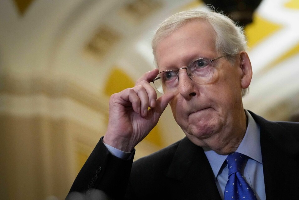 Mitch McConnell er Republikanernes leder i Senatet i USA..