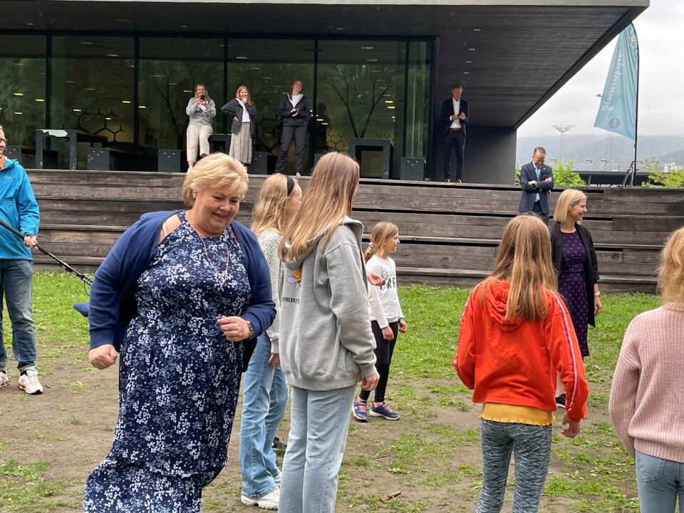 Erna Solberg åpnet sommerskolen i Drammen. Erna Solberg åpnet sommerskole i Drammen.