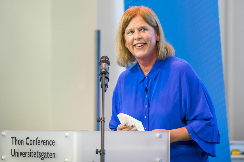 Camilla Wilhelmsen fremmet mistillitsforslaget på vegne av Frp. Camilla Wilhelmsen og Frp mener at Lan Marie Berg (MDG) bør gå av som miljøbyråd i Oslo. Foto: Heiko Junge / NTB