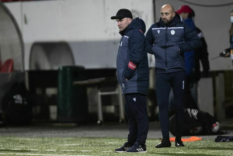 Steffen Landro blir ny hovedtrener i den færøyske klubben 07 Vestur. Her fra tiden i Sandnes Ulf med daværende assistenttrener Bojan Zajic til høyre. Landro og Zajic